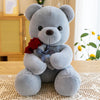 Ruzucoda Plush Teddy Bear With Rose Stuffed Animals Toys Dolls Valentine'S Day Gifts For Girls Girlfriend Lover 9 Inches (Gray)