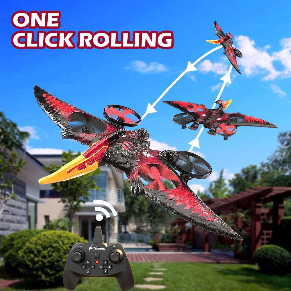 Jaming Pterodactyl Dinosaur Toys Drone For Kids,Easy To Fly Dragon Remote Controlled Aircraft,Flying Toys Birthday Gifts For Boy