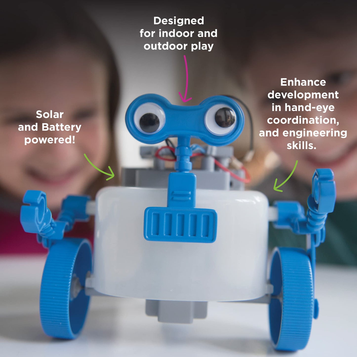 4M: Green Science: Rover Robot - Diy Robotics Assembly Kit, Solar & Battery Hybrid Power Rolling, Stem Building, Physics Toy Activity Set, Kids Age 5+