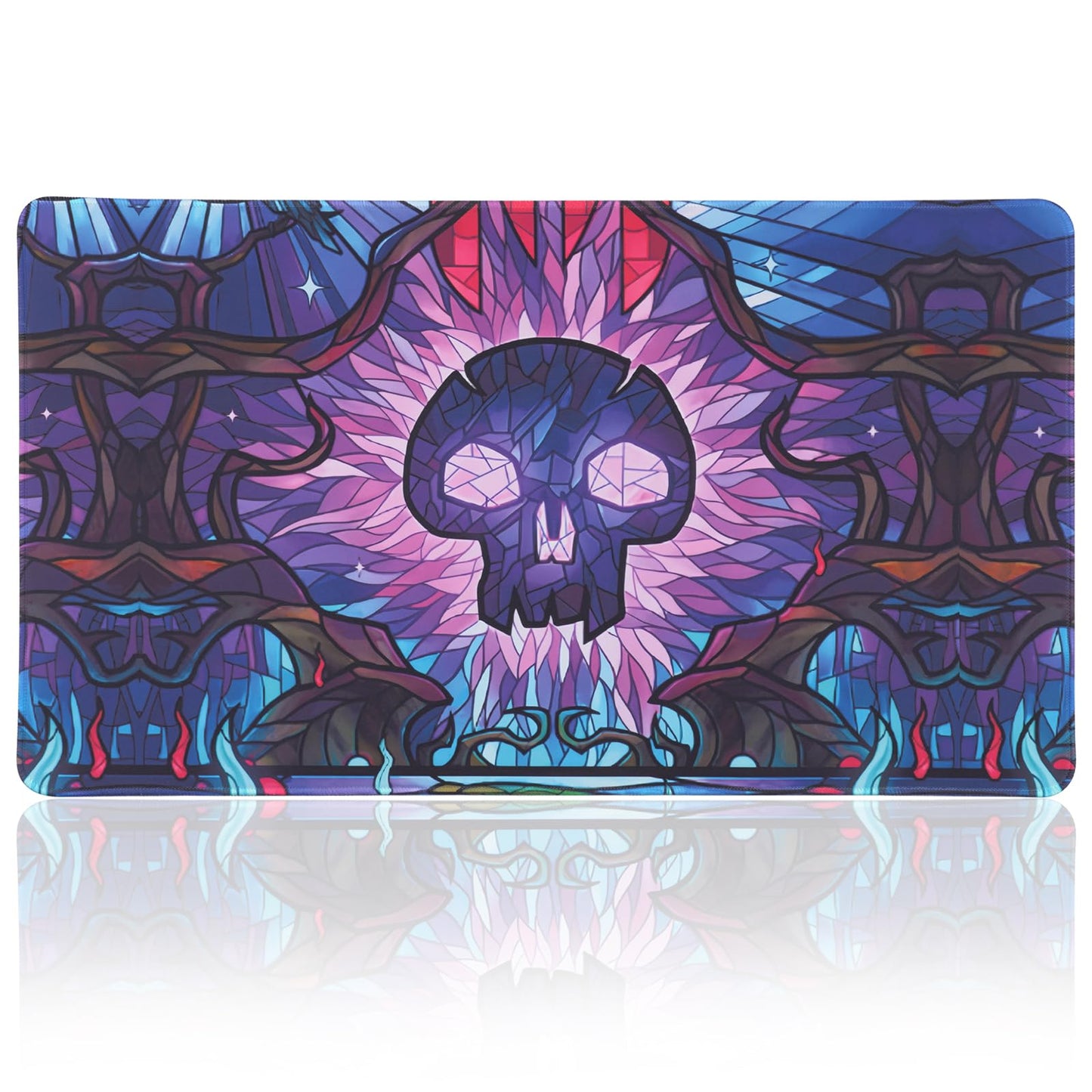 Mtgpro Playmat For Mtg 24X14 Inches,Playmat For Magic The Gathering With Non-Slip Rubber Base And Stitched Edges, Includes Stora