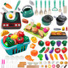 Lpluziyyds 108Pcs Kids Kitchen Toy Accessories, Toddler Pretend BBQ Camping Cooking Playset, Utensils Cookware Toys, Play Food S