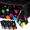 Glow Party Table Covers Neon Party Tablecloths 108 X 54 Inch Glow Party Tablecloths Disposable Plastic Neon Glow Table Cloth For Neon Birthday Party Black Light Party Supplies (6 Pieces)