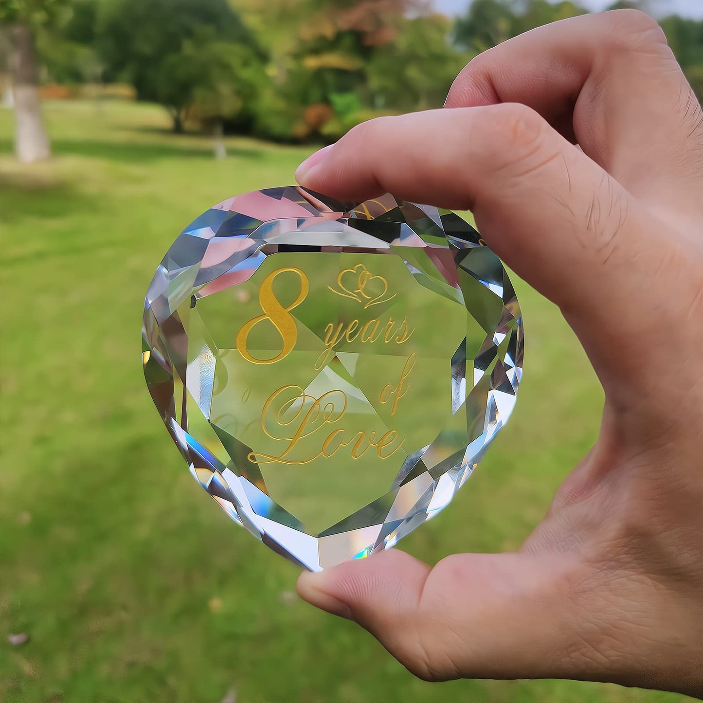 8Th Anniversary Crystal Gifts For Husband Wife Boyfriend Or Girlfriend, Cute 8Th Wedding Anniversary Valentines Day Romantic Gifts For Her Him Funny 8 Year Anniversary Marriage Presents For Couple