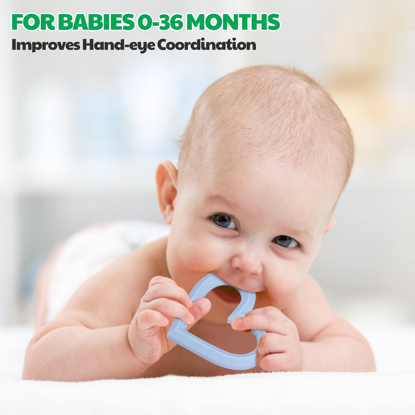 Feiscs Baby Teether Silicone Teething Toys For Babies 6-12 Months 0-6 Months,Baby Chew Toys Teething Relief,Gifts For Baby,Bpa-F