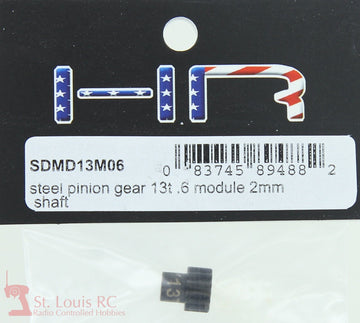 Hot Racing SDMD13M06 Steel Pinion Gear 13T .6 Module 2mm Shaft