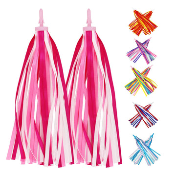 Platt Kid'S Bicycle Handlebar Streamers Colorful Ribbons Tassel For Girls Boys Bicycle Handlebar Scooter Handgrip (1Pair) (Pink)