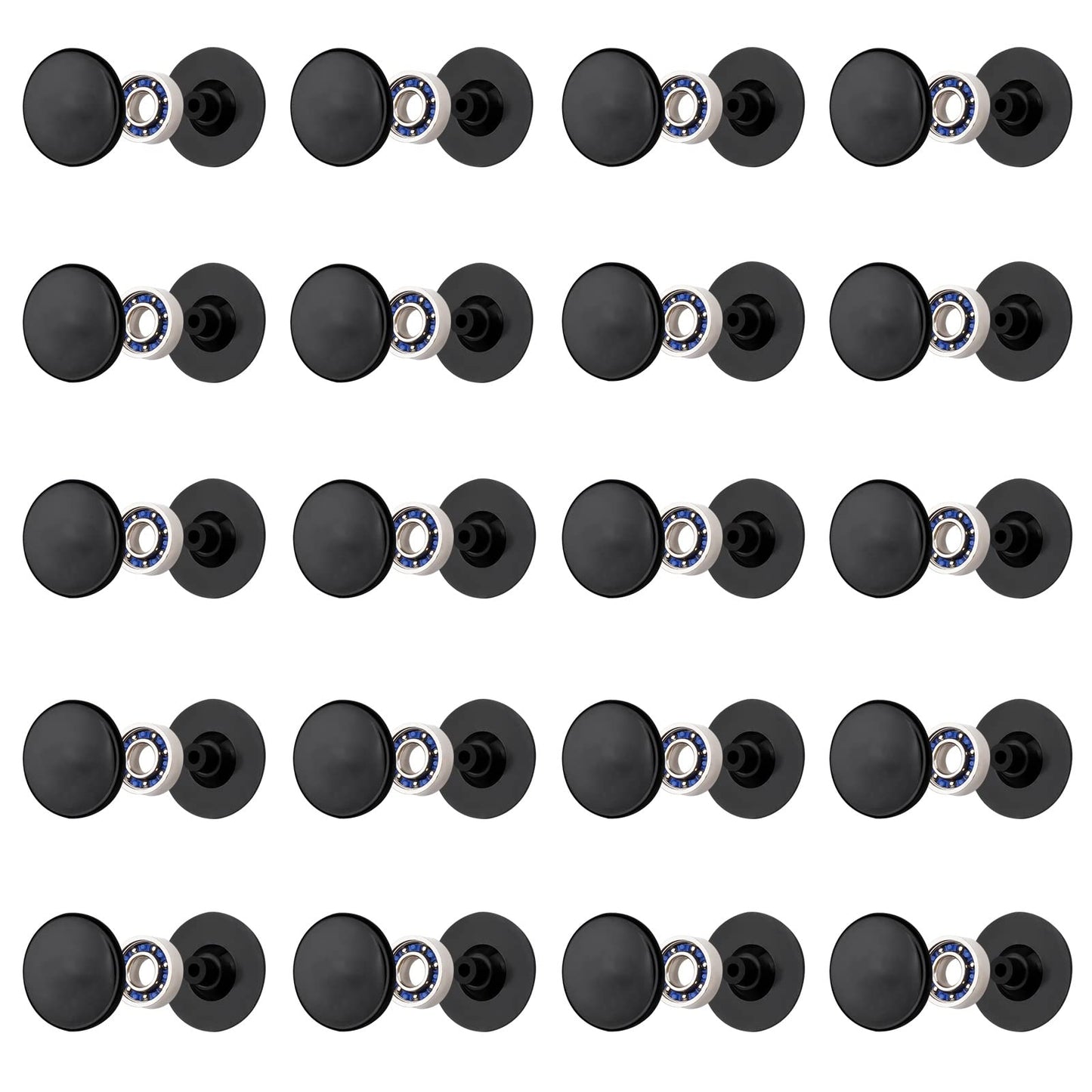 20 Pack Fidget Spinner Bearing And Cap Replacement Set, Chrome Steel Bearing Balls, High Speed 13Mmx7Mmx4Mm Bearings Single Seal