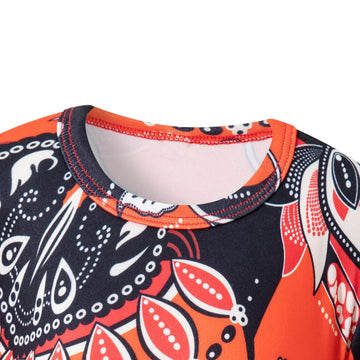 Iwalue 60S 70S Outfits Hippie Kid Girls Costume Set Disco Boho Flared Pants Accessories Set(Red,9-10 Years)