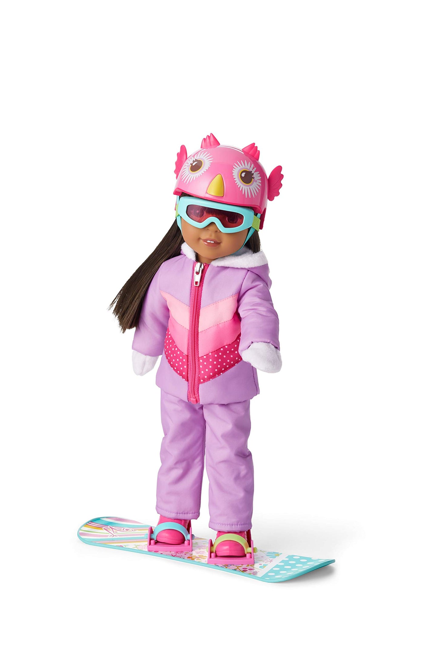 American Girl Welliewishers 14.5-Inch Doll Frosty Fun Snowboard Playset With Owl-Face Helmet And Goggles, For Ages 4+