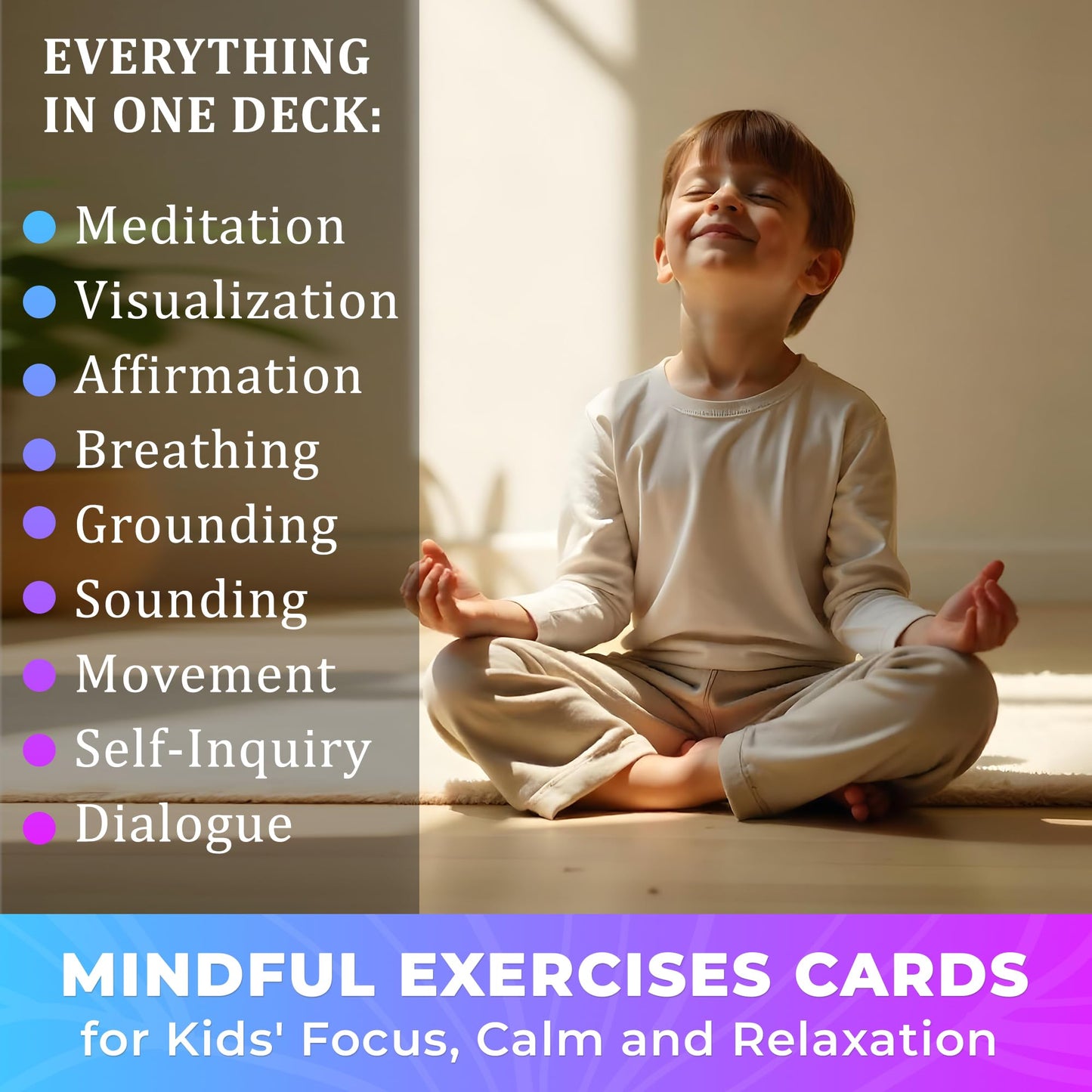 QUOKKA 65 Positive Affirmation Cards for Kids | Mindfulness Practice & Meditation | Durable Cardstock, Engaging Icebreakers