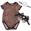 Reborn Baby Doll Leopard Romper Clothes Set For 20-22 Inch Reborns Newborn Girl Dolls Bodysuit Toy