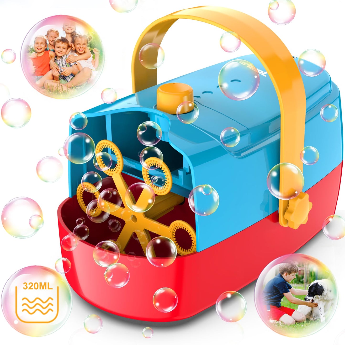 Bubble Machine Durable Automatic Bubble Blower, 18000+ Big Bubbles Per Minute Bubbles For Kids Toddlers Bubble Maker Operated By