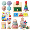 Montessori Toys For Babies 6-12 Months,1 Year Old,8 In 1 Learning Educational Set Wooden Sensory Toys For Baby Toys 12-18 Months (Includes Tissue Box Toy,Rainmaker And More)