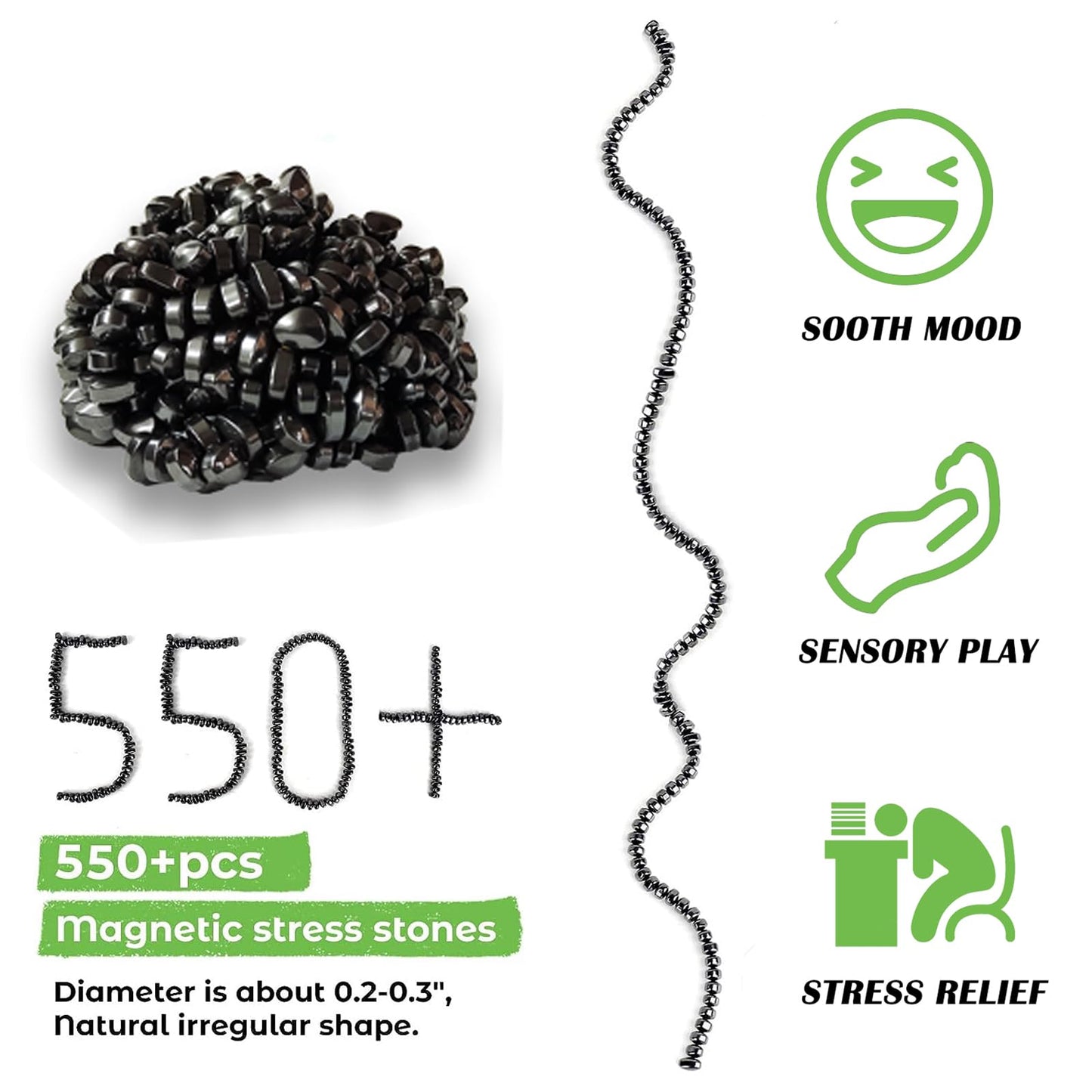 550Pcs Magnet Balls, Fidget Toys Adults ,Ferrite Magnetic Putty Sensory Toys, Desk Fidgets Toys For Office Stress/Anxiety Relief