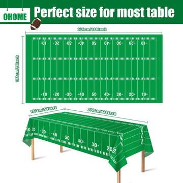 Ohome Football Party Decorations - Superbowl Party Decorations 2025 - Disposable Tablecloth Plastic Table Covers For Football Ga
