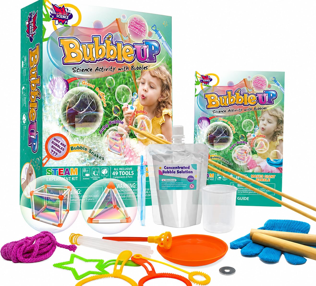 Kit4Curious Bubble Making Science Kit For Kids 6+ Yrs |Make Giant And Amazing Bubble Shapes & Foam | Outdoor Educational Activit