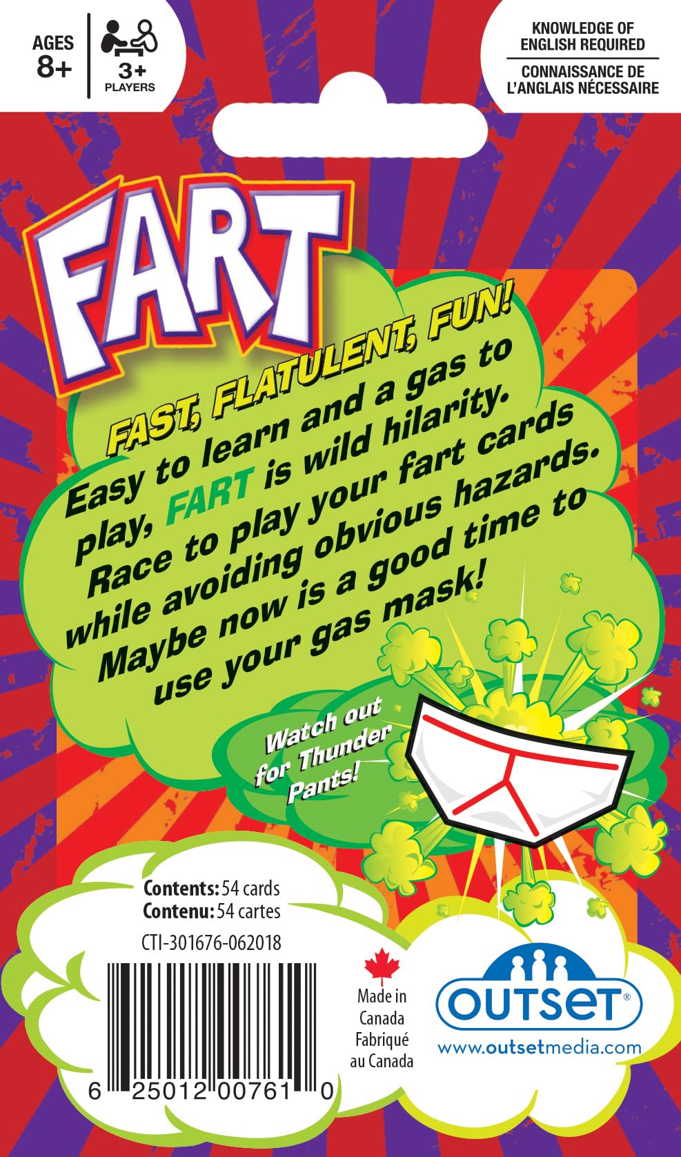 Outset Media Fart - Travel Sized Card Game For Ages 8+