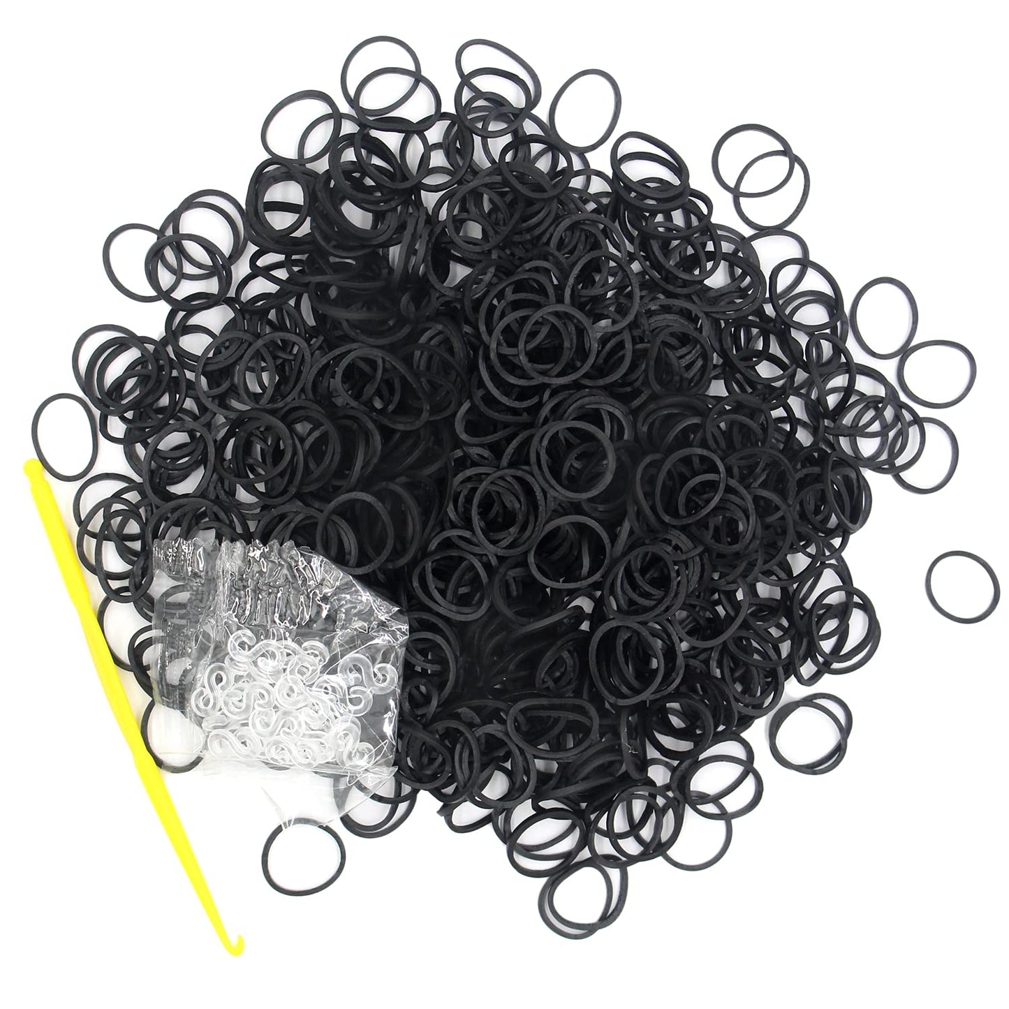 3000Pcs Loom Rubberbands Kit With 75 Clips,5 Hooks, Premium Bracelet Making Kit For Kids Weaving Diy Crafting Gift(Black)