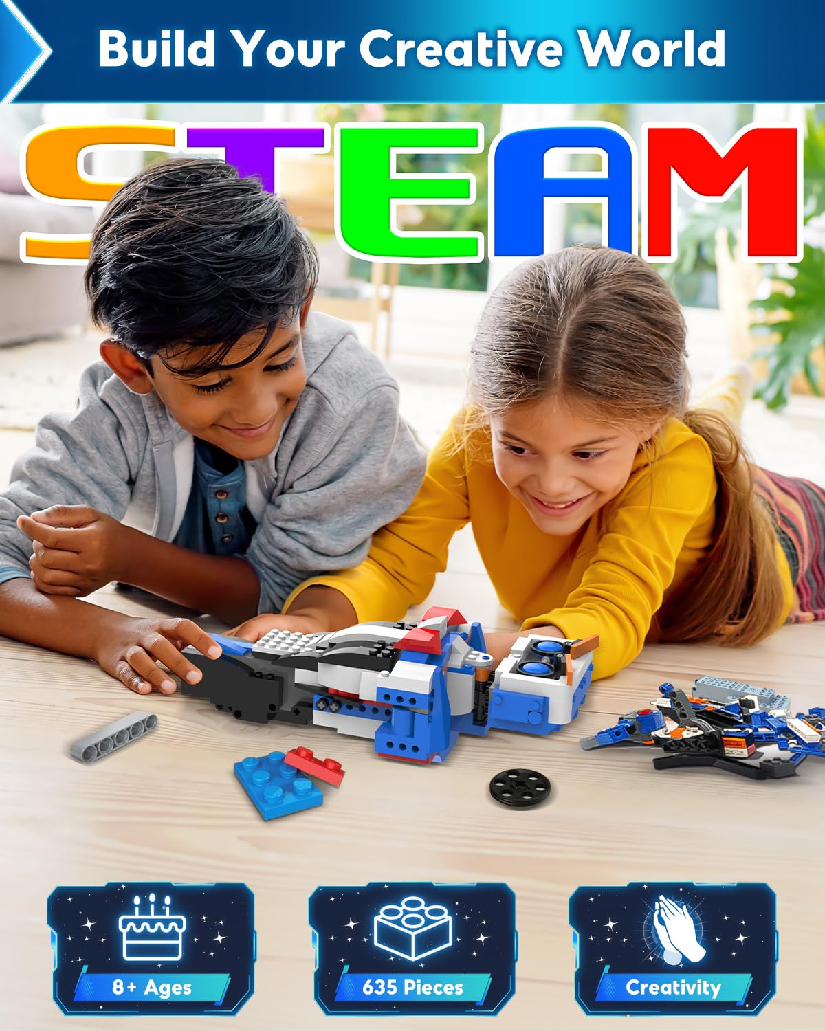 Robot Building Kits For Kids, Stem Toys For Boys Age 8-12, App & Remote Control Educational Coding Building Sets, Programmable Robot For Kids, Rechargeable Robotic Kit Gifts For Girls Boys (635 Pcs)