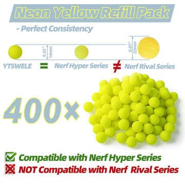 400 Rounds Refill Balls Ammo For Nerf Hyper Blaster Series, Stock Up Hyper Games