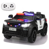 Tobbi Police Car Ride On Electric Car For Kids - Second Day Delivery - Battery Powered Ride-On Toys Cop Cars With Remote Control, Siren, Flashing Lights, Music, Spring Suspension, Carbon Black