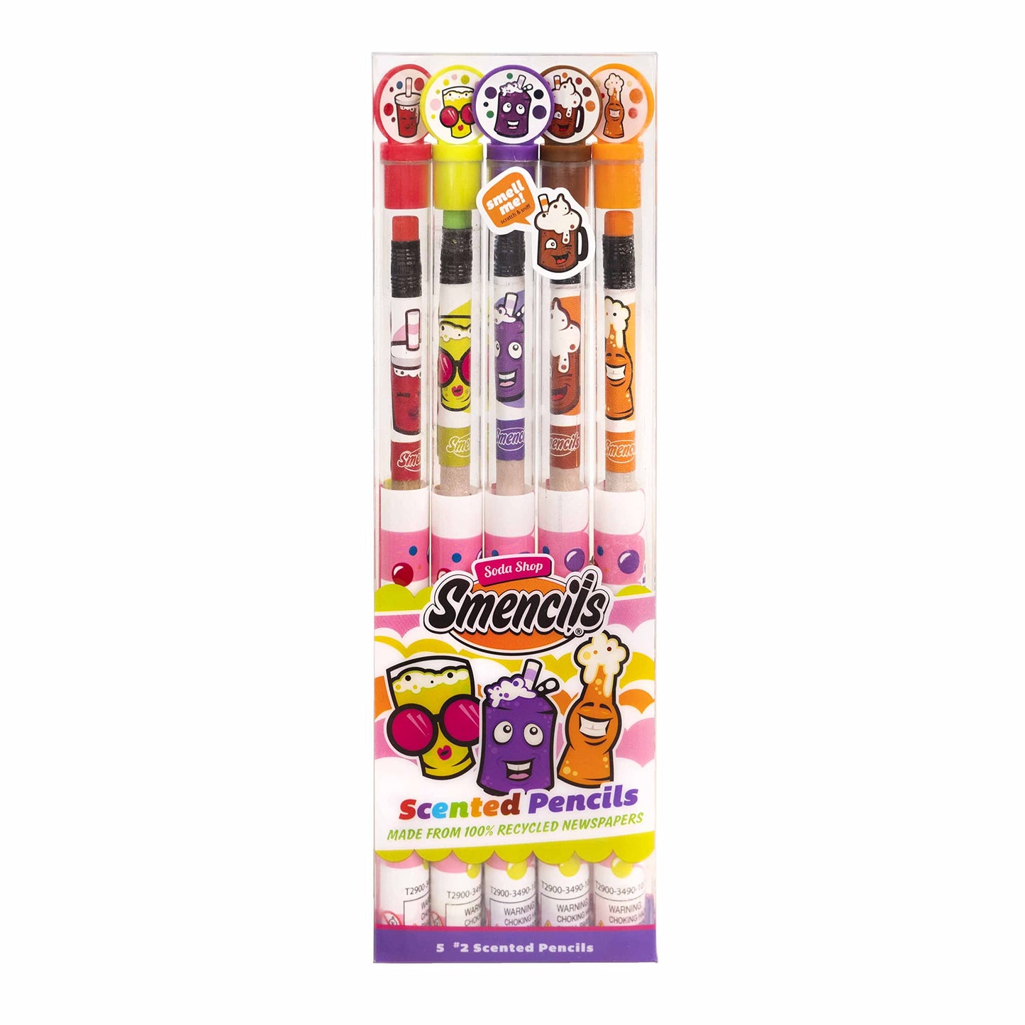 Soda Shop Smencils - Scented Pencils, 5 Count, Gifts For Kids, School Supplies, Classroom Rewards, Party Favors