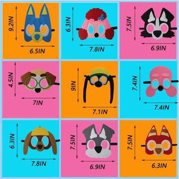 YALARY 21 Packs Puppy Dogs Felt Mask Party Favors for Kids, Blue Puppy Dog Themed Birthday Party Supplies Dress Up Cosplay Birth