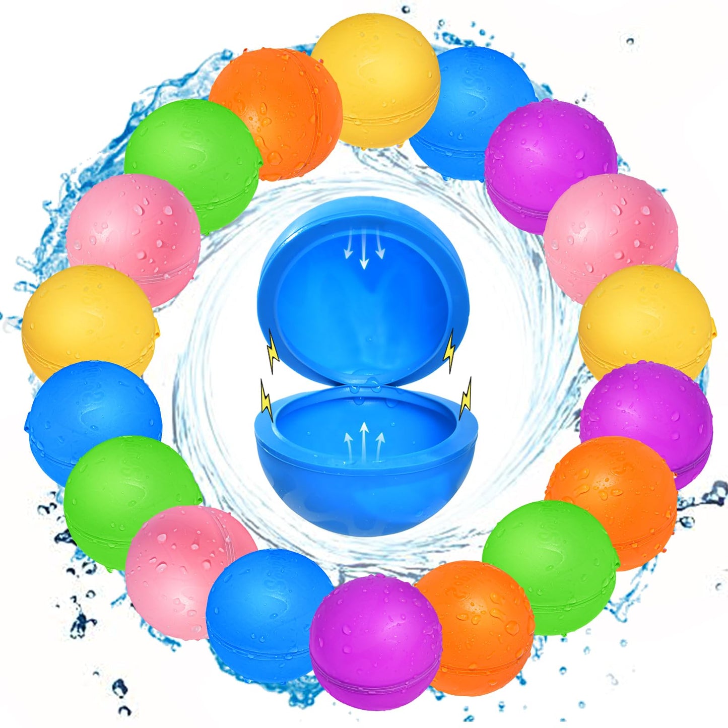 18Pcs Reusable Water Balloons, Pool Toys For Boys And Girls, Beach Outdoor Activities Water Toys For Kids Ages 3-12, Summer Wate