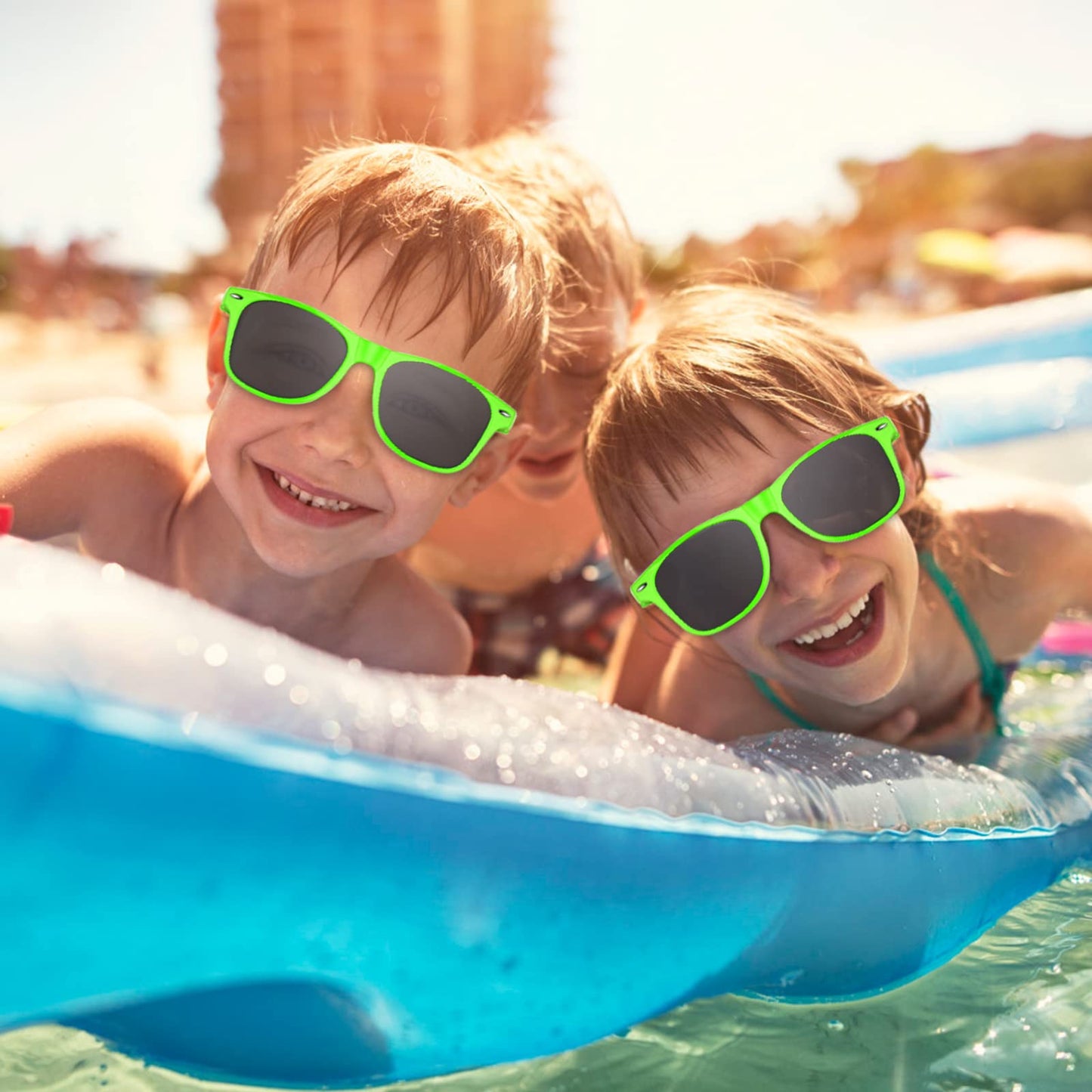 Astaron 12 Pack Party Novelty Sunglasses Bulk Neon Party Favors For Beach Wedding Party Pool Party Supplies, Green