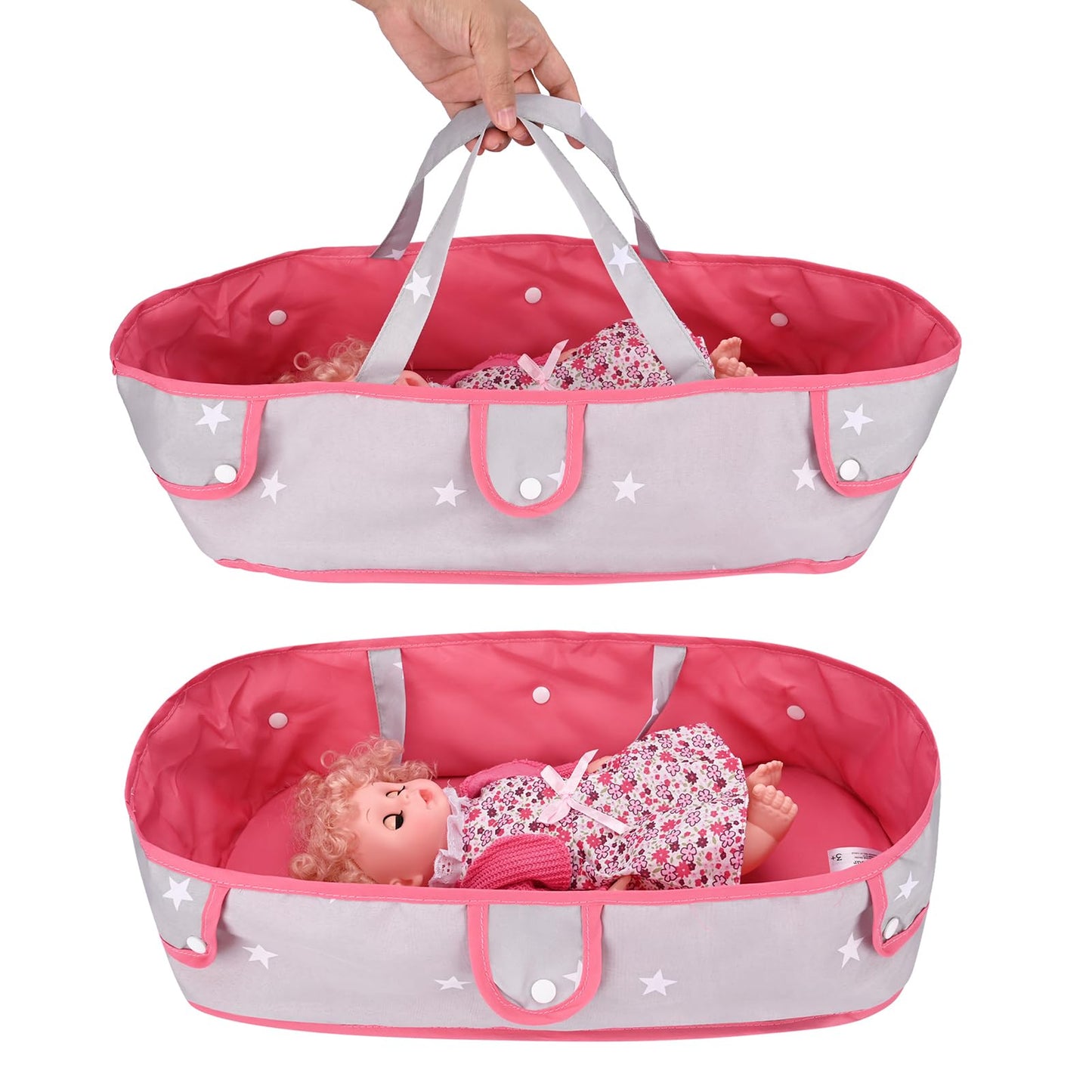 Bebamour Baby Doll Stroller Set 2 In 1 Babydoll Stroller With Removable Bassinet Doll Carriage Toy Doll Stroller For Toddlers (G