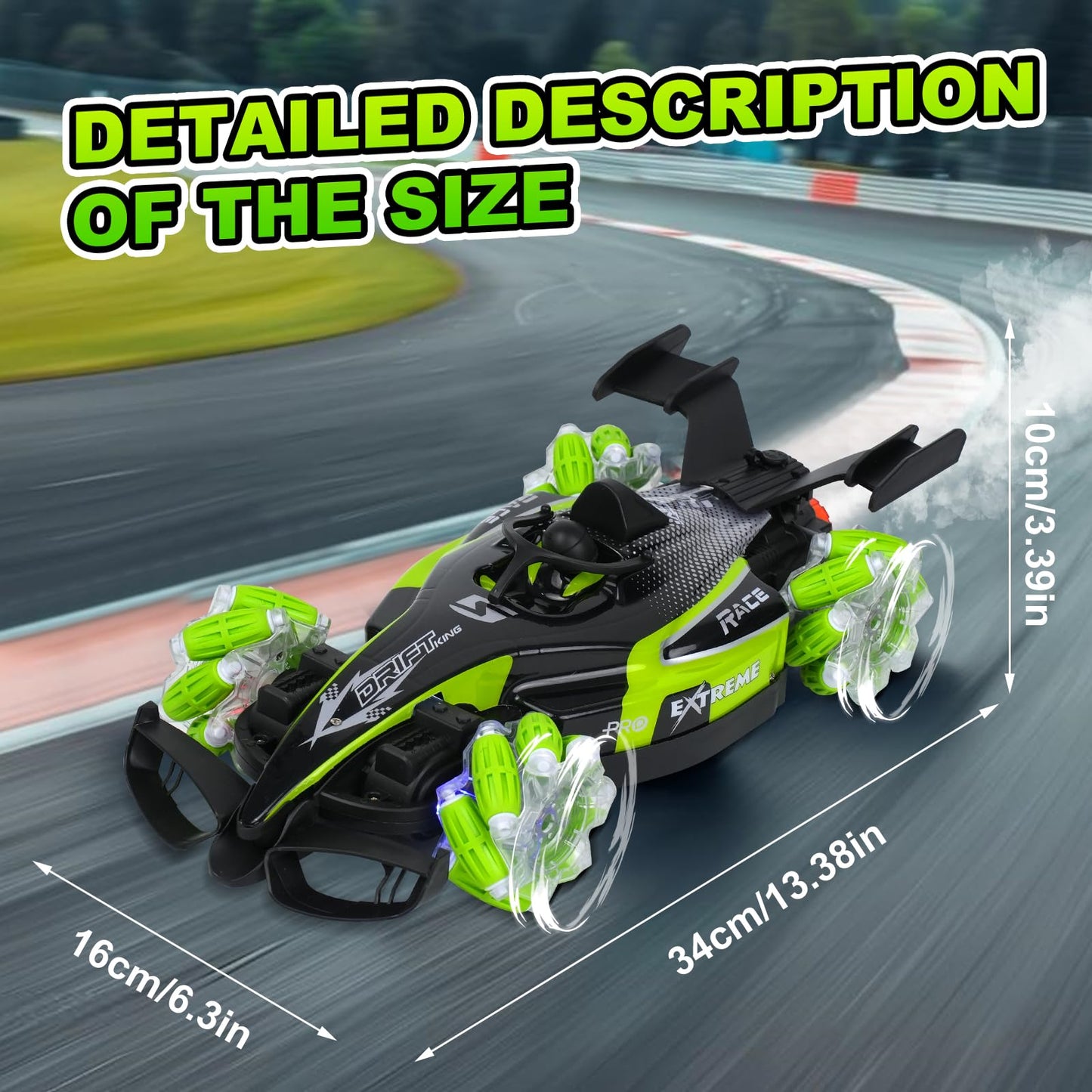 glouslove Remote Control Car, 360Rotation F1 Remote Control Car, 1:12 Scale All-Terrain RC Cars 15+ km/h, 2.4GHz with Lights Mus