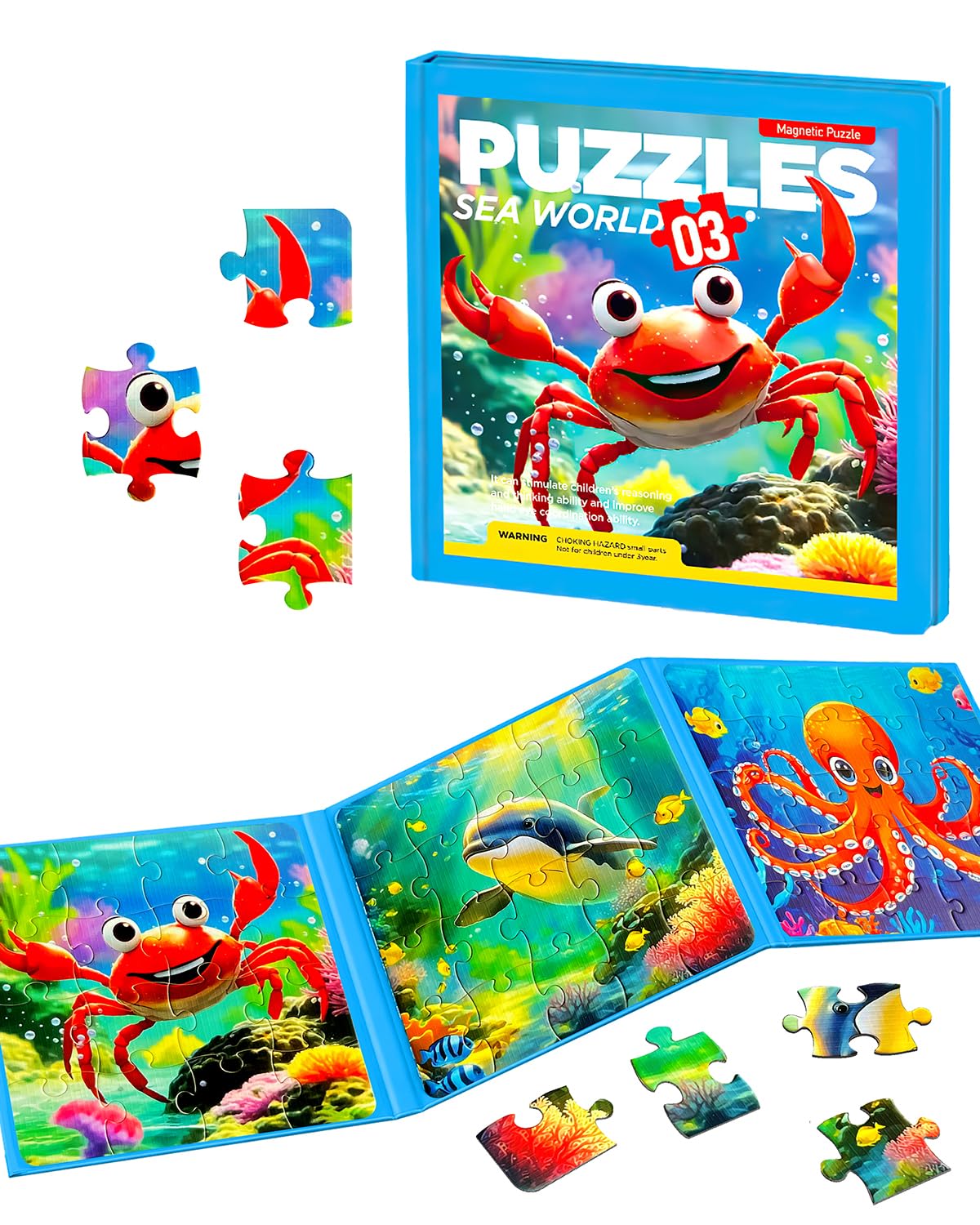 Magnetic Puzzles For Kids 4-6, Children Travel Puzzle Book Activity Toys Games For 3 4 5 6 Years Old Kids Boys Girls In Car Airp