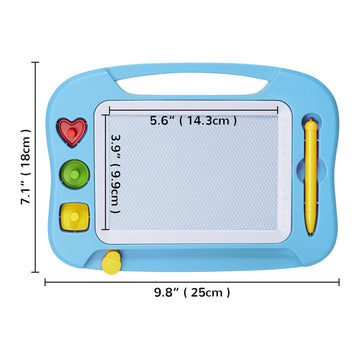 Sgile Magnetic Drawing Board For Kids, Colorful Erasable Doodle Board With Magnet Pen, Painting Sketch Pad With Three Stamps, Travel Toy, Birthday Gift, Educational Learning Toy For Toddlers, Light-Bl