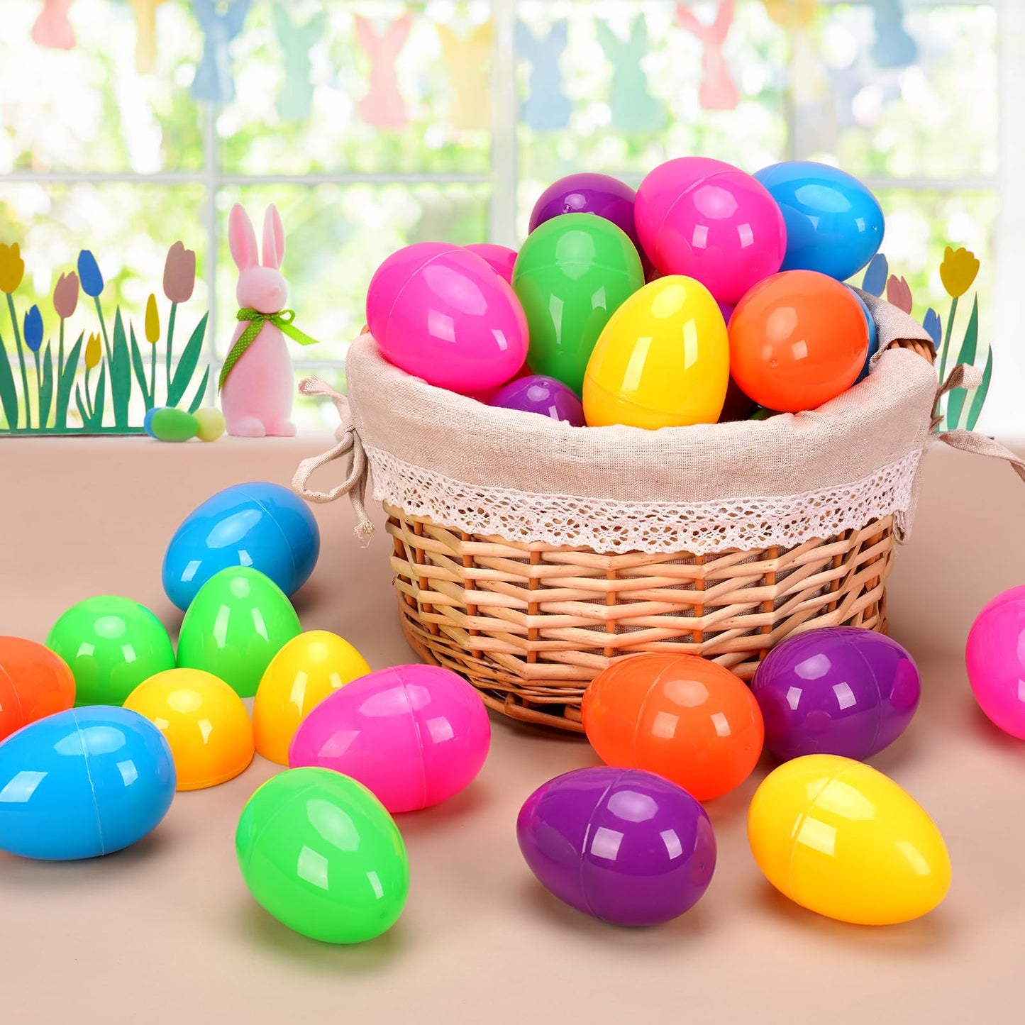 Kafka 72 Pcs Plastic Easter Eggs, 3.15'' Fillable Easter Eggs For Easter Hunt, Basket Stuffers Fillers, Classroom Prize Supplies
