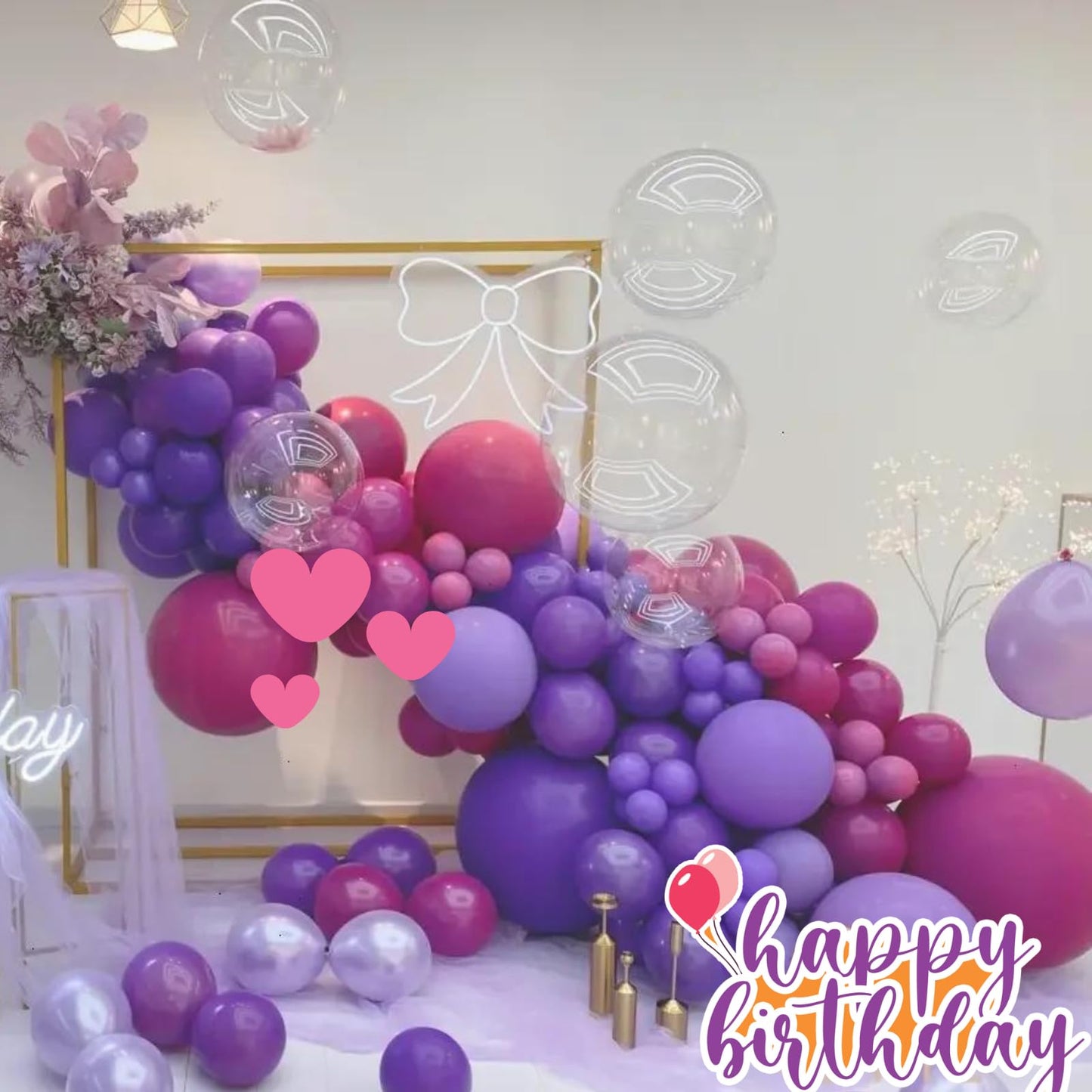 Hot Pink And Purple Balloon Garland Kit,Purple Balloon And Hot Pink Balloon With Purple Hot Pink Metallic Purple Magenta Explosi