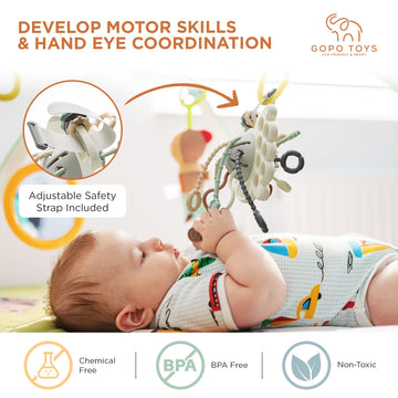 Gopo Toys Montessori Toys For 18+ Months Old - Baby Sensory Toys For Boys And Girls - Silicone Pull String Activity Toy For Toddlers - Learning & Educational Toys For Kids - Babies Birthday Gifts