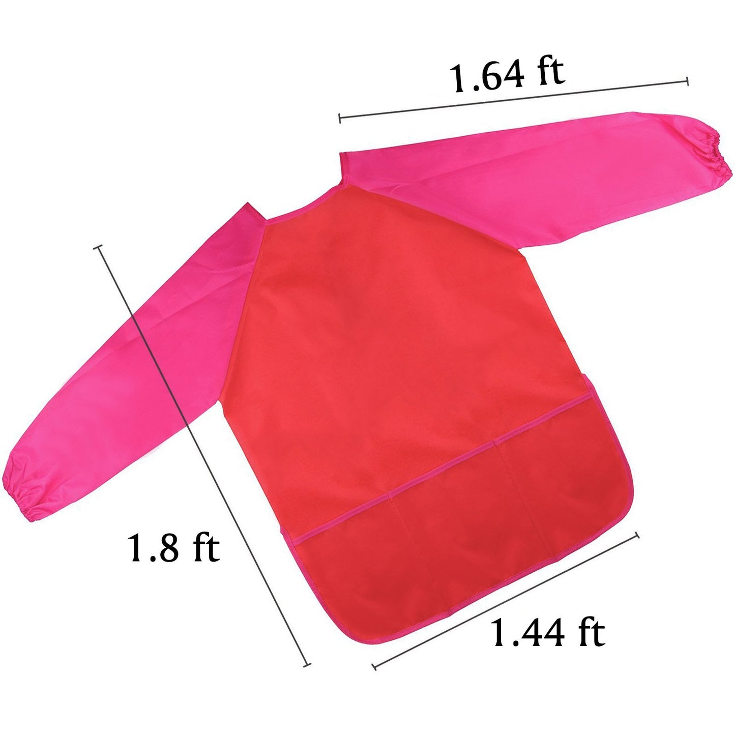 Bassion 4 Pack Kids Art Smocks Toddler Smock Waterproof Artist Painting Aprons Long Sleeve With 3 Pockets For Age 2-6 Years Gift