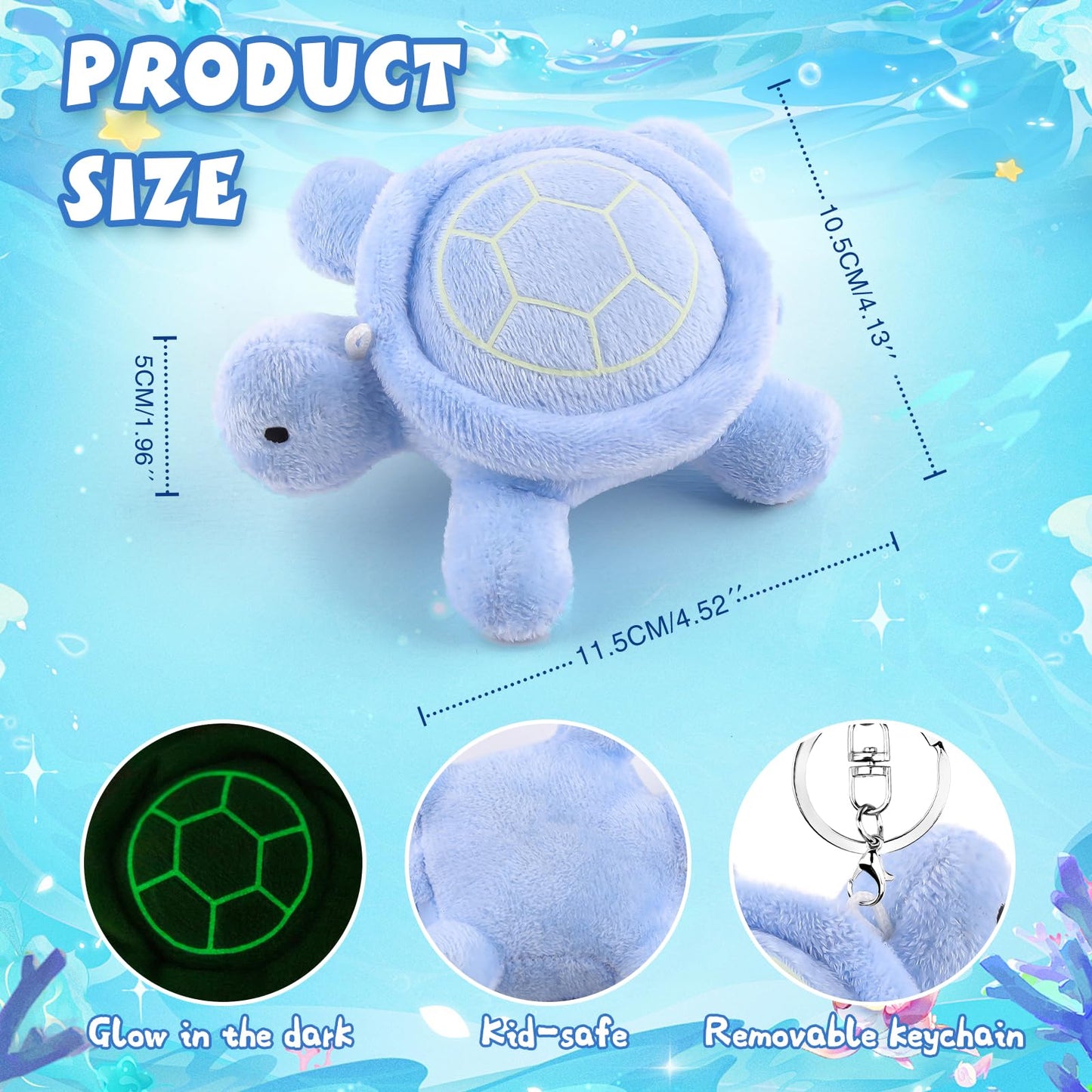 Anboor 5.9'' Small Turtle Stuffed Animals Toy, Adorable Cute Turtle Plush Ideal For Baby, Novelty Animal Plush For Kids Boys Gir