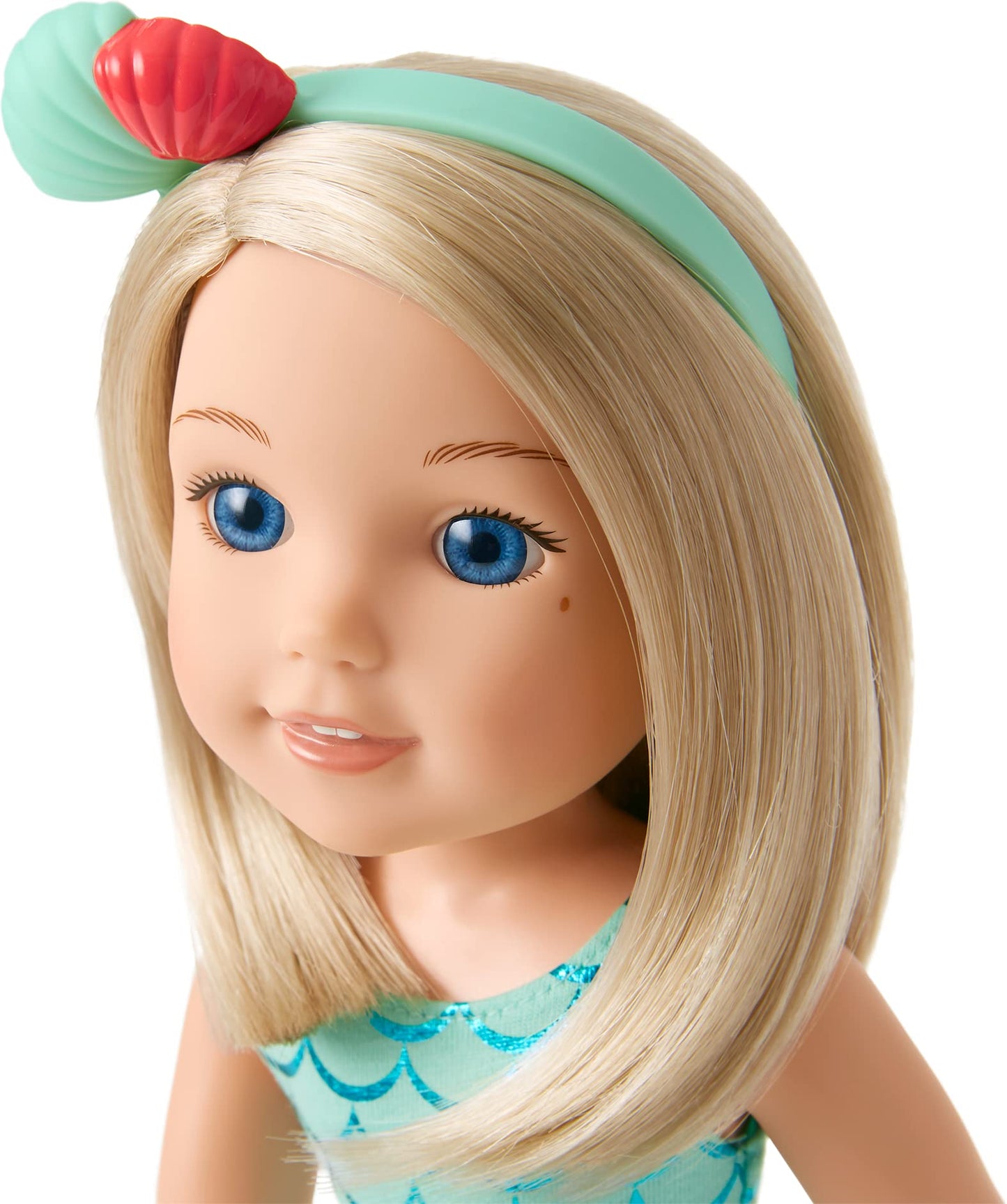 American Girl WellieWishers 14.5 Camille Doll - Blue Leotard, Mermaid Skirt, Headband & Boots, Ages 4+