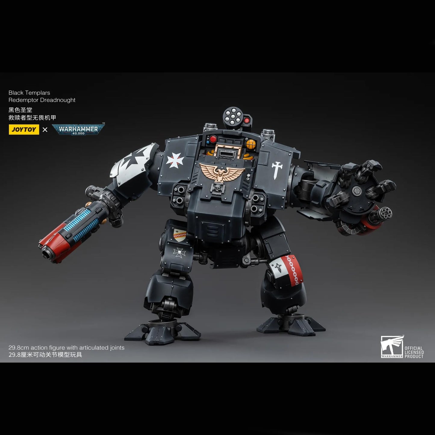 malt-inspiredISE JOYTOY 1/18 Action Figures Mech - Warhammer 40 000 Black Templars Redemptor Dreadnought - 12 Classic Character Collectible Age 15 and Above