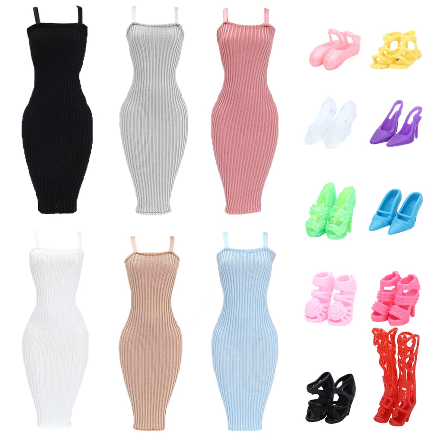 Sotogo 16 Pieces Doll Clothes And Accessories For 11.5 Inch Girl Dolls Happy Party Playset Include 6 Sets Handmade Doll Fashion