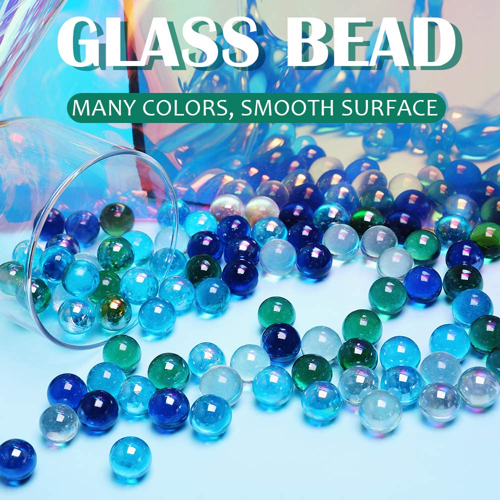Powerking 100 Pieces Clear Glass Marble, 10/16 Inch Marble Toy For Kids For For Kids For Filling Vase/Chinese Checker/Aquarium/G