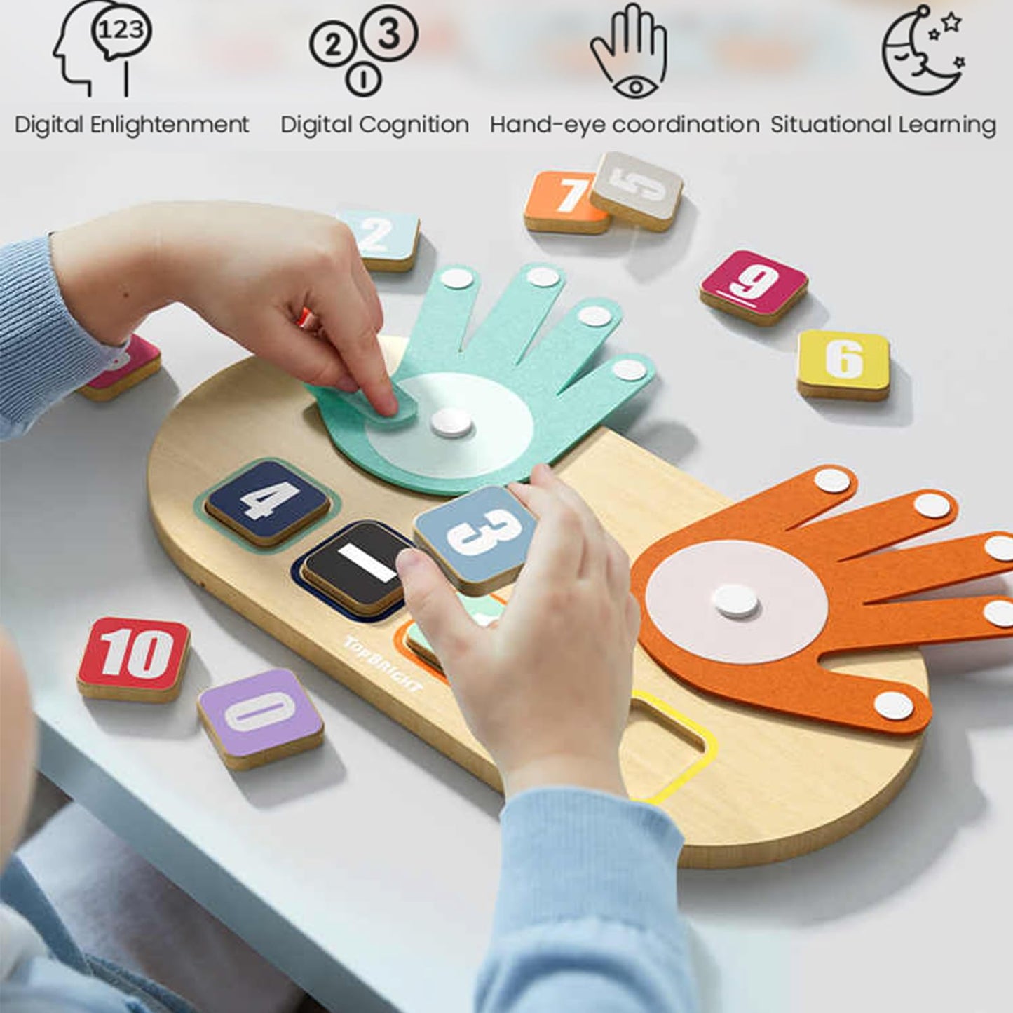 Top Bright Preschool Learning Toys For Toddlers 2-4, Educational Math Manipulatives Number Counting Blocks For Kids, Montessori