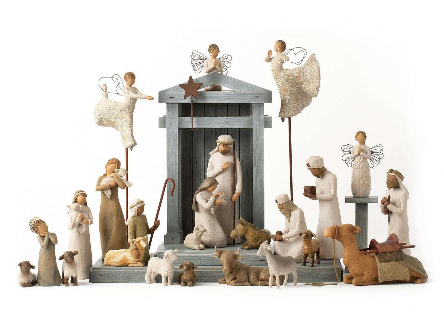 Willow Tree Nativity Premier Plus Elevated Angels, 25-Piece Set