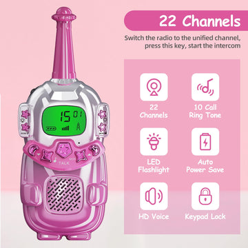 Mini Robot Kids Walkie Talkies 2 Pack,Walkie Talkies For Kids With Backlit Lcd Flashlight,3-12 Year Boy Girl Gift,Birthday Chris