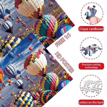 Jigsaw Puzzles For Adults 1000 Pieces Hot Air Balloon Challenging Puzzle Perfect For Game Nights - Finished Size Is 27'' X 20''
