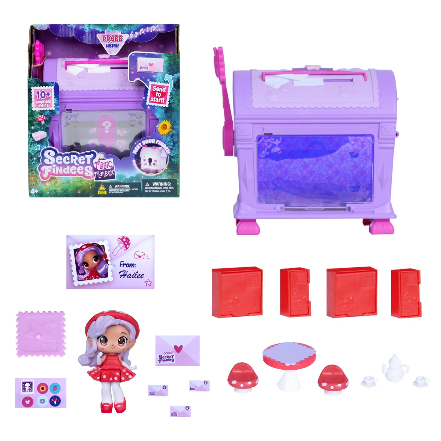 Goliath Secret Findees Magic Mailbox Purple | Includes Either Hailee Or Zoee | Discover 10+ Surprises Inside | Recommended For Ages 4+