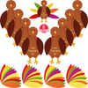 Gejoy 56 Pieces Thanksgiving Turkey Craft Kits Diy Turkey Thanksgiving Party School Activities Decoration Supplies, Makes Up To 8 Turkeys