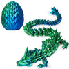 Aumeiller 3D Printed Dragon, Beautiful Flexible Crystal Dragon, Fidget Toy For Birthday Gift For Kids And Adults (Laser Blue Gre
