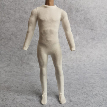 SSbeauty M 1/6 Scale Male Figure Clothes Long Sleeved Bodysuit Undercoat Jumpsuit Cloth for 12'' Action Figure Doll Clothes (Whi